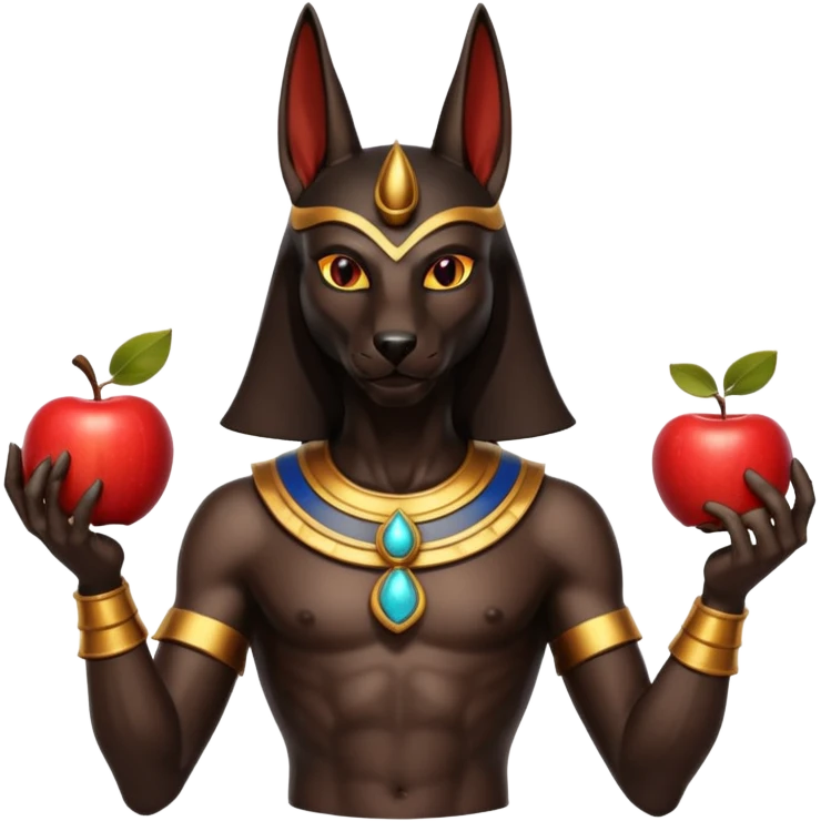 anubis god with an apple emoji