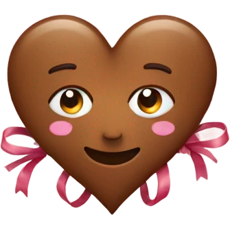 Brown heart with bows emoji