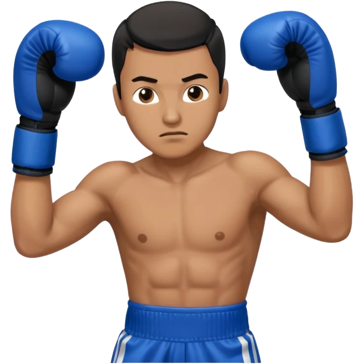   آدمی که بکس میکنه بالباس ابی دستکش مشکی مرد باشه emoji