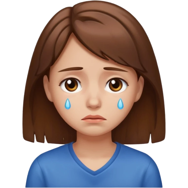 Sad brown hair girl emoji