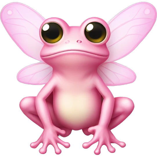 Light pink Fairy frog with wings emoji