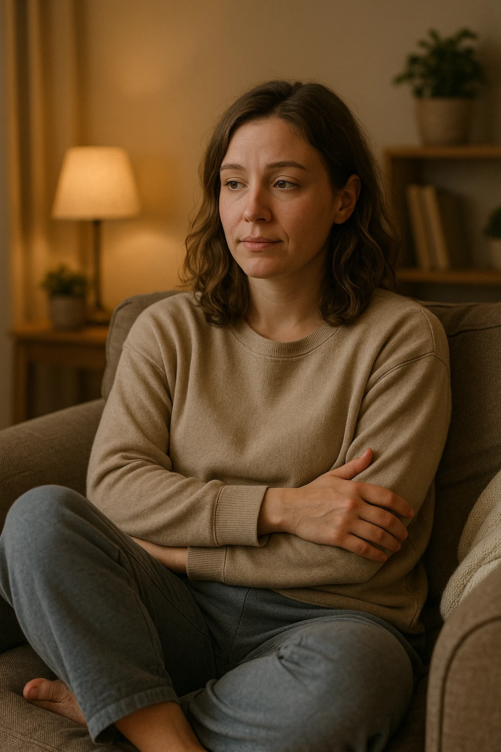 donna che vuole rimanere nella sua zona di comfort. Immagini realistiche emoji