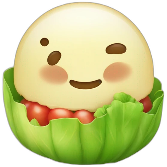 tamagochi feliz y vegetariano emoji
