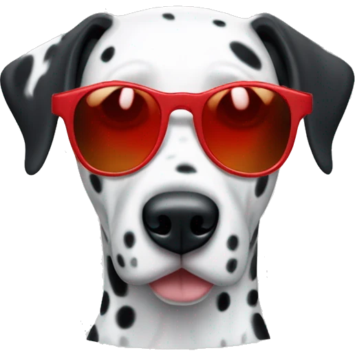 Dalmatian wearing red sunglasses emoji