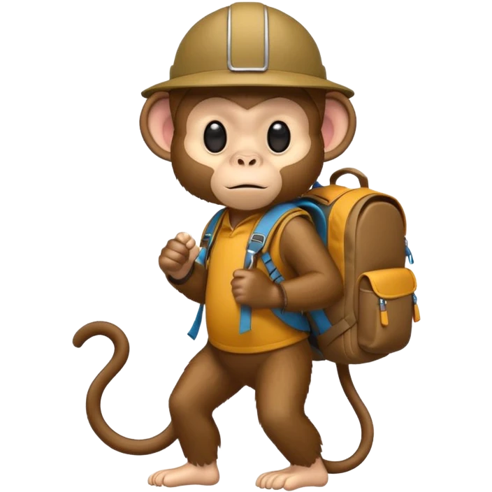 Hiker monkey emoji