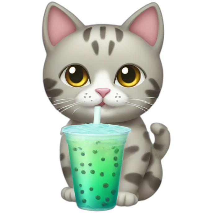Cat with bubble tea emoji