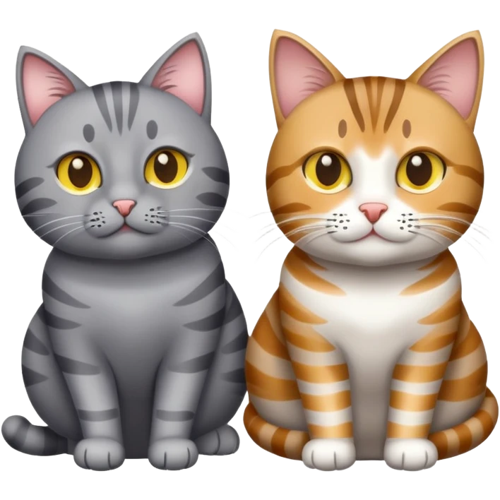 Gato gris y gato atigrado  emoji