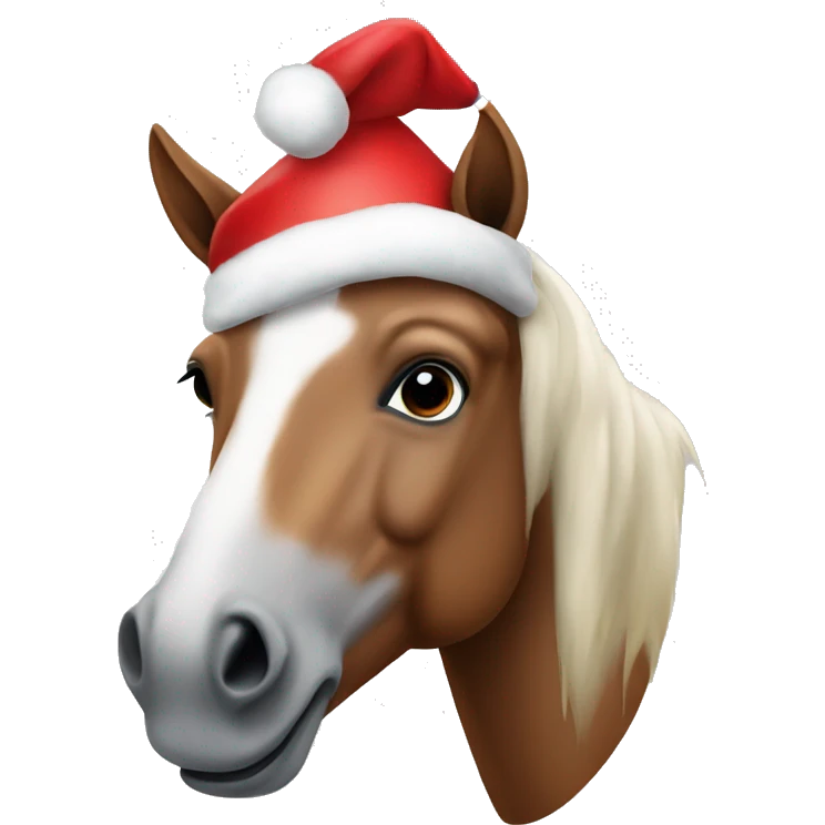 horse with a santa hat on emoji