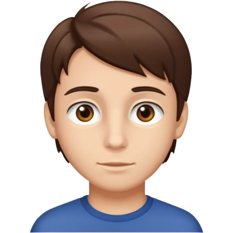 boy with straight brown hair and brow eyes emoji