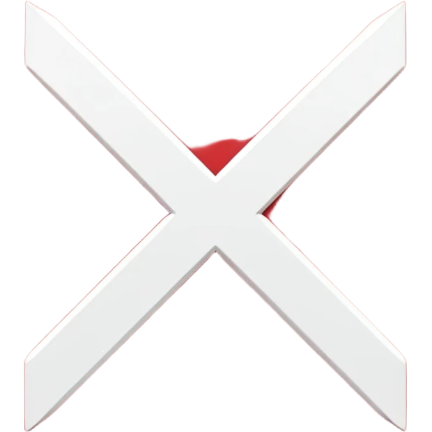 Red square with crossed symbol which is white and looks like the letter "X" emoji
