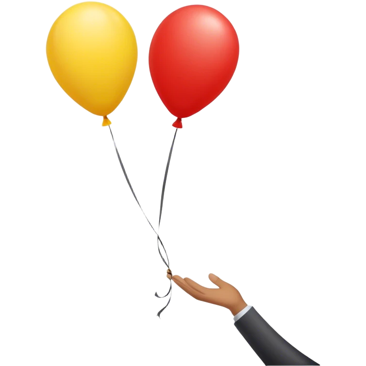 letting go of a yellow red balloon hand  emoji