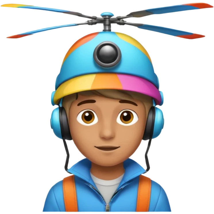 Boy wear colorful Spinning Helicopter Hat hat emoji