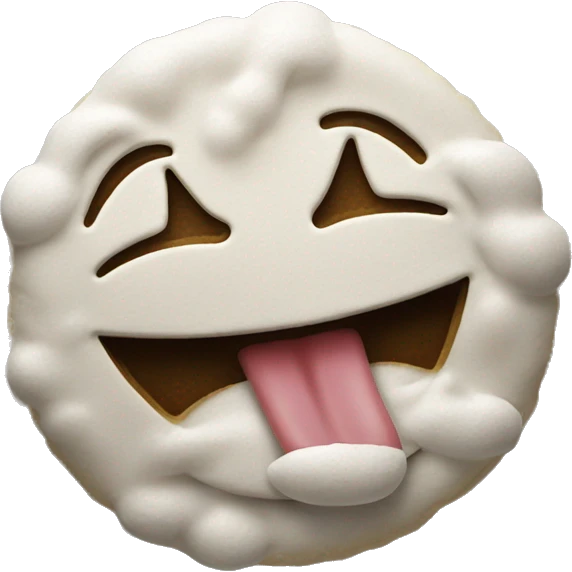 smiley face realistic emoji spreading moeny with tongue out with flour emoji