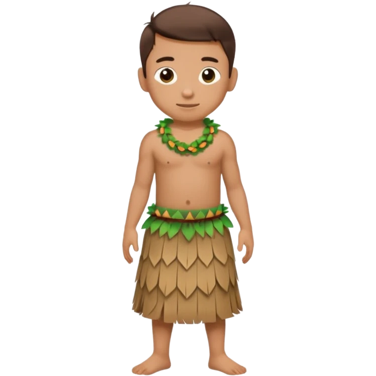 A boy with 808cm hula skirt emoji