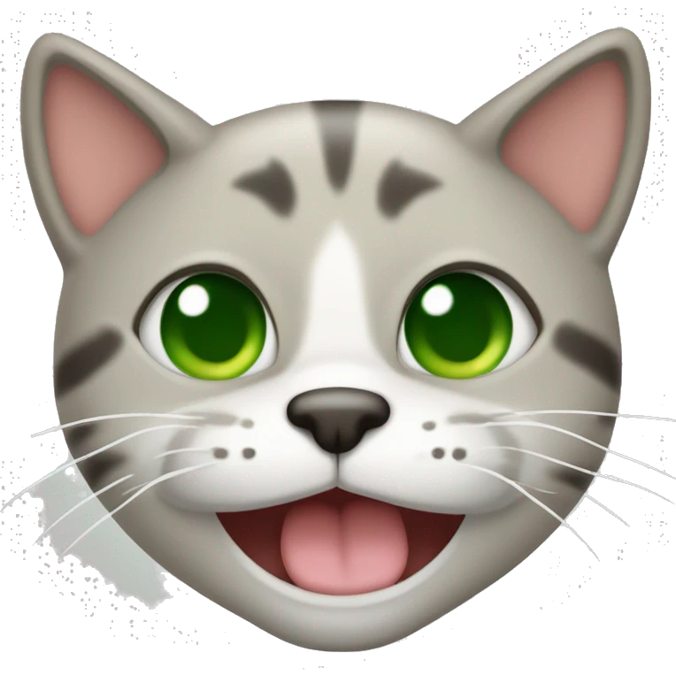 Gato sonriente con ojos verdes emoji