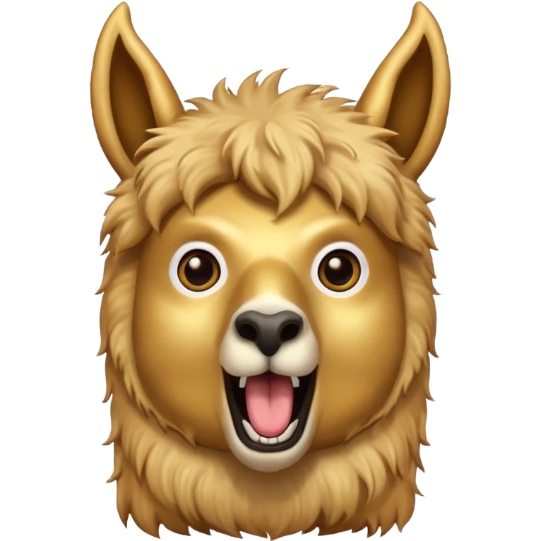 golden llama head screaming "RAID" with it in a chat bubble emoji