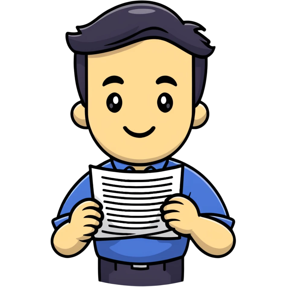 Tax inspector holding papers and asking questions with raised eyebrow emoji