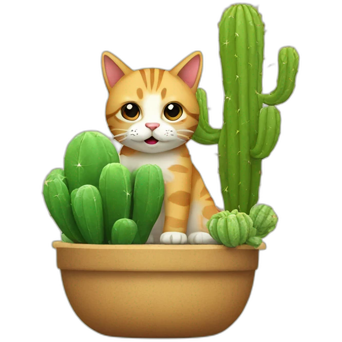 Cactus with cat emoji