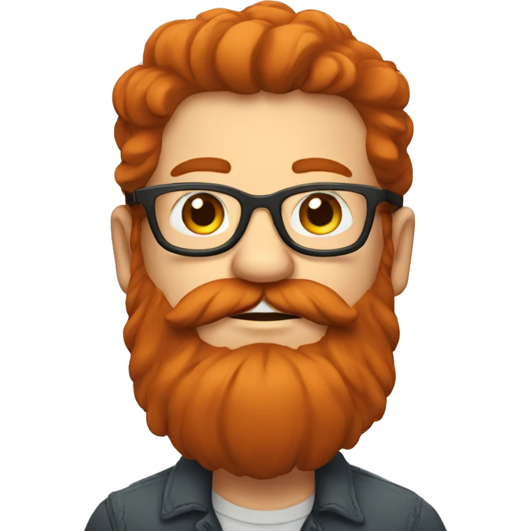 guy with cheeks and a long red beard and glasses  emoji