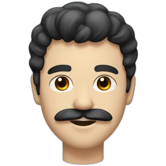 a guy with black hair, left fringe and a toothbrush mustache emoji