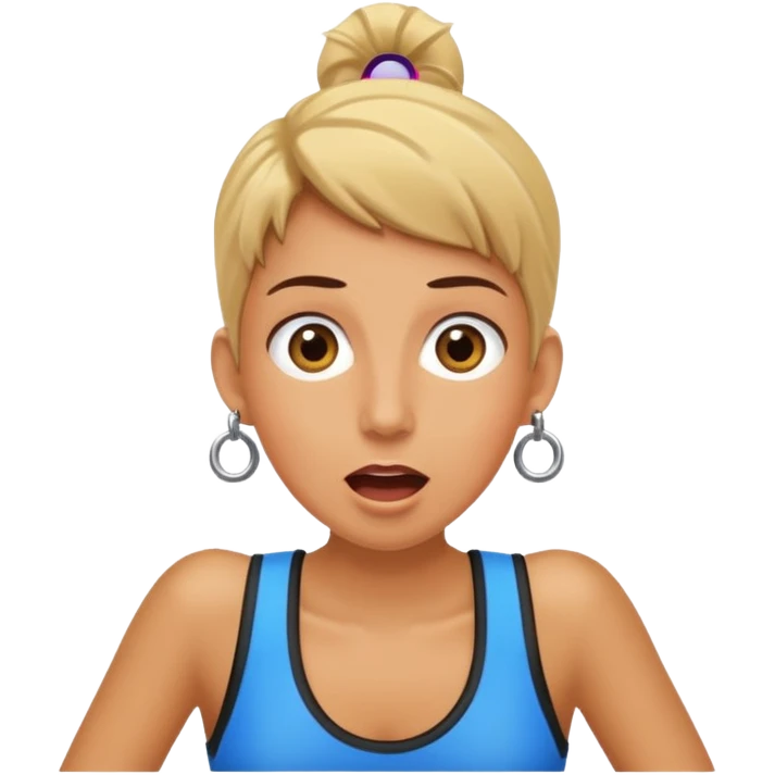 bungee jumping face with earrings emoji