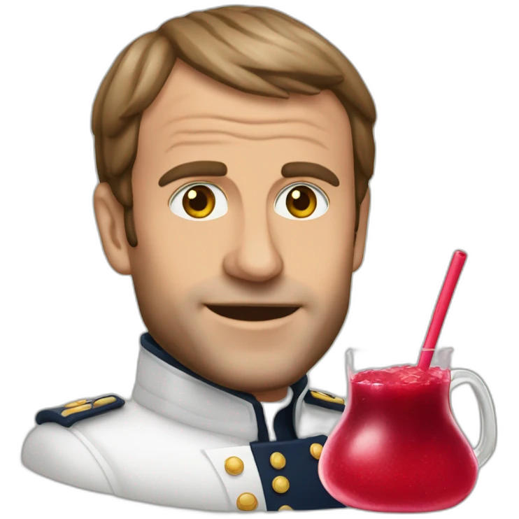 Macron buvant de la grenadine  emoji
