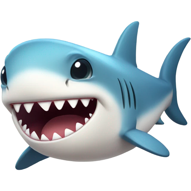 Cute chibi shark with chubby legs suprised  emoji