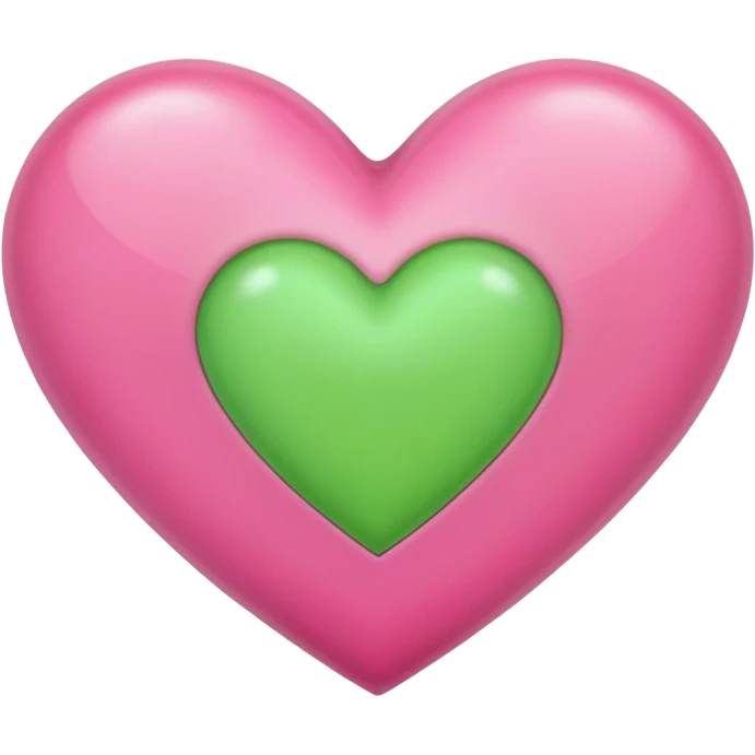 pink & green heart emoji
