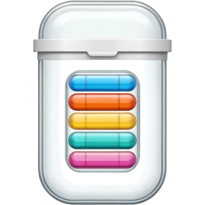 medicine capsule in case in nutral colors emoji