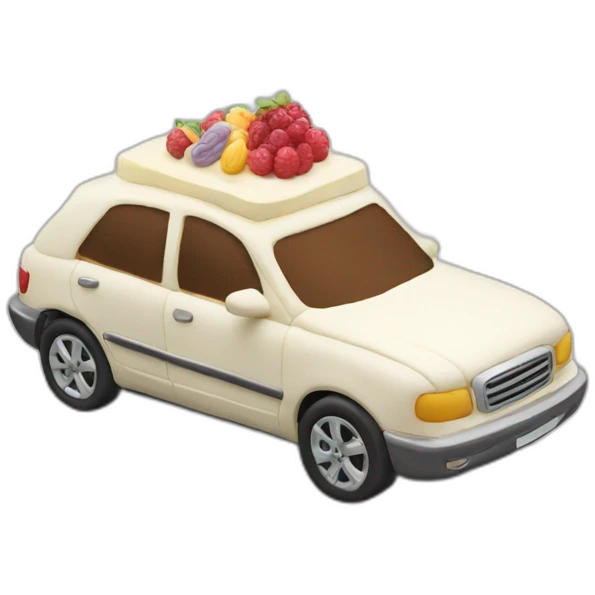 Car made of cake emoji
