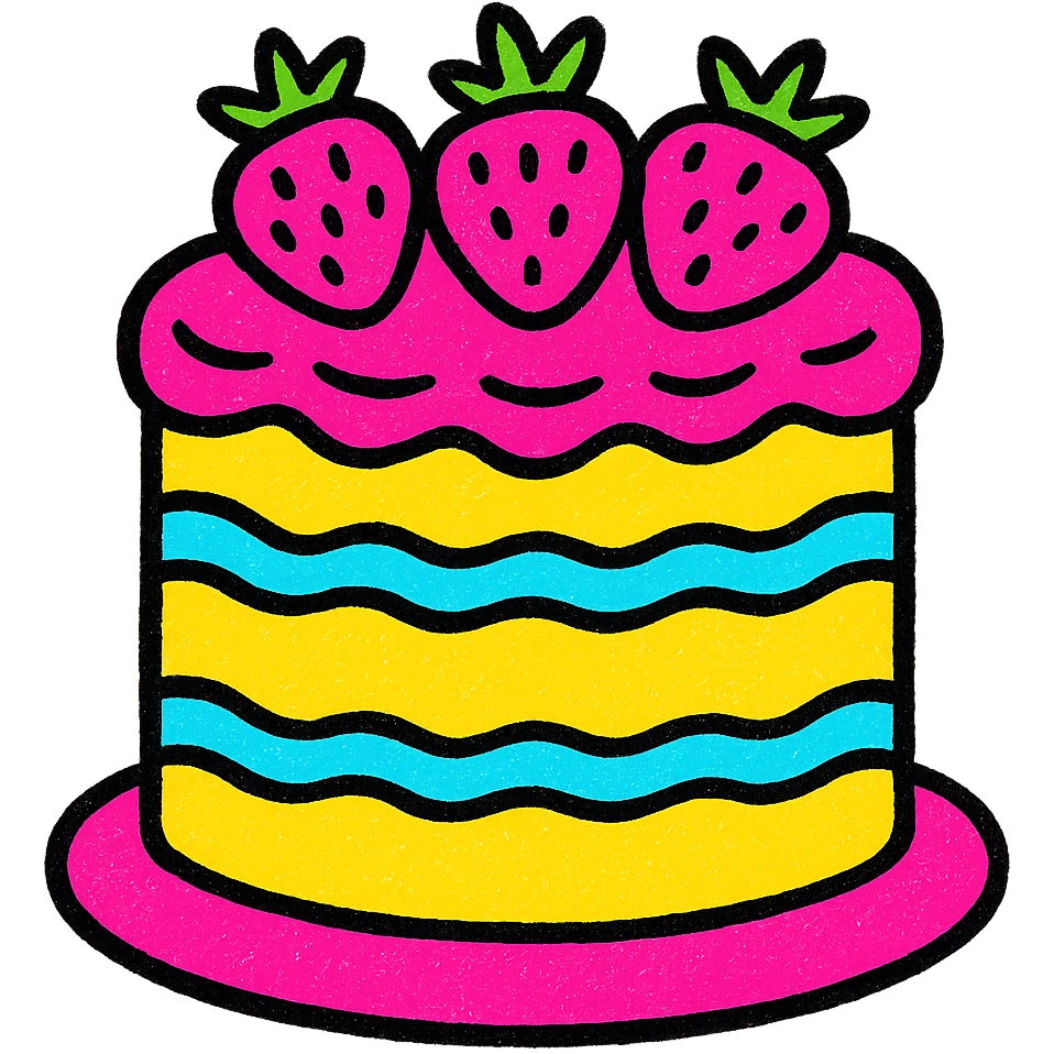 white cake with strawberries on top emoji