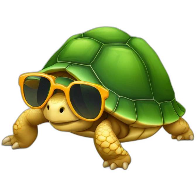 Tortue avec lunettes de soleil emoji