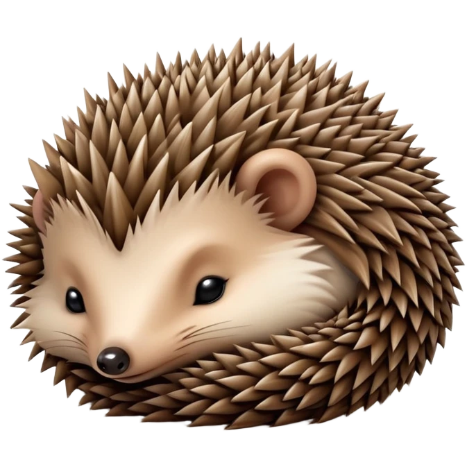 Sleeping baby hedgehog curled up emoji