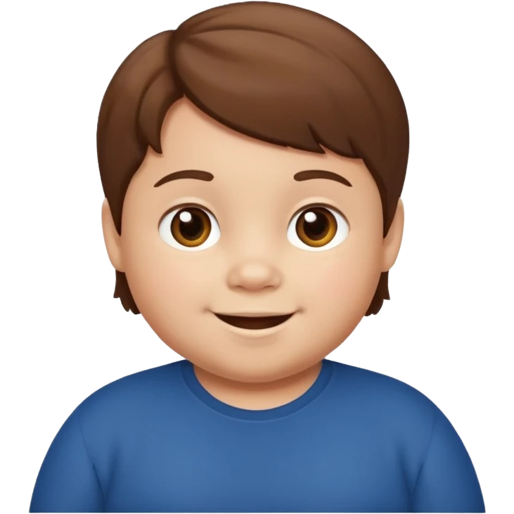 small fat child brown hair light skin men emoji