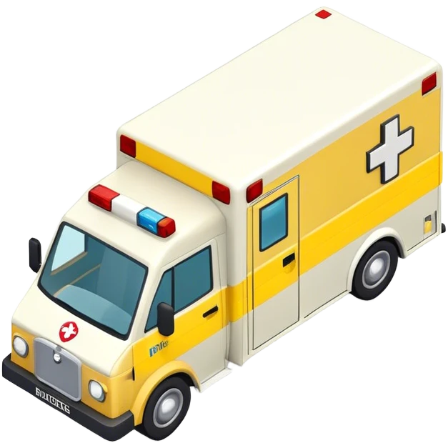 isometric British yellow ambulance  emoji