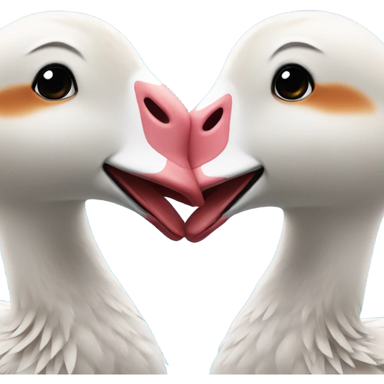 Geese kissing each other emoji