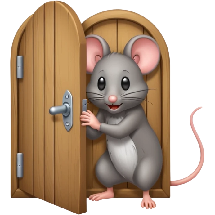 Scared Mouse open Little Door in the wall emoji
