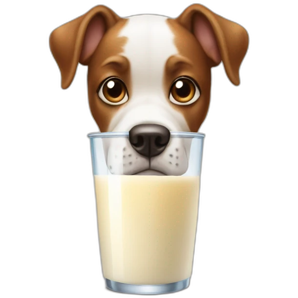 Dog drink milk  emoji