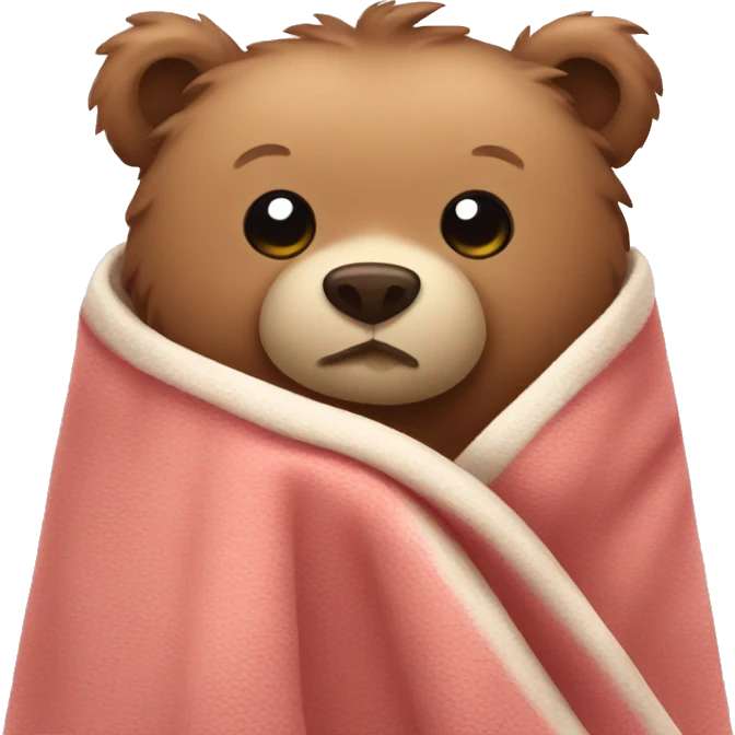 bear cozy in blanket emoji