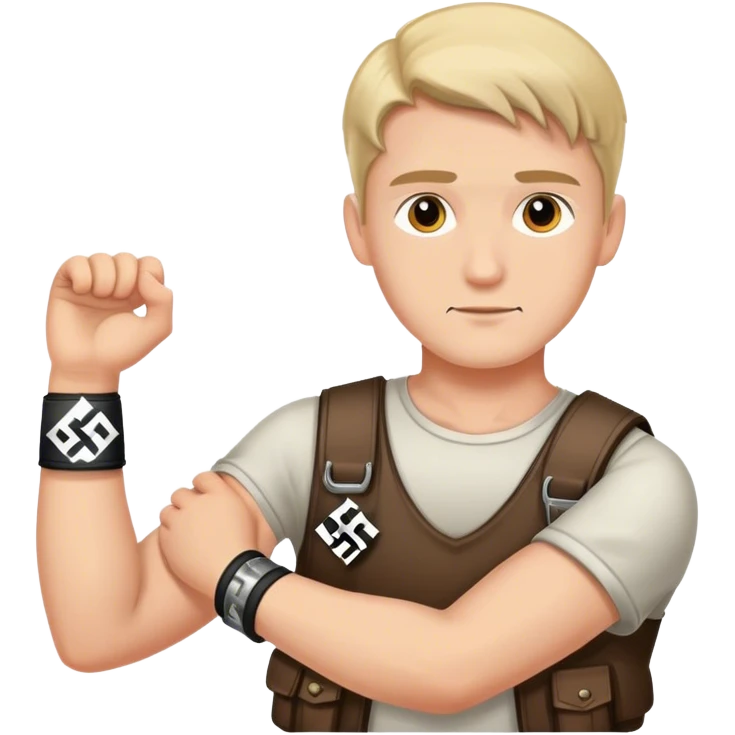 hitler with hitlerjugend symbol emoji