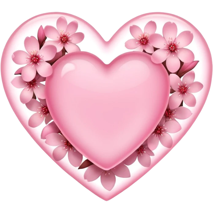 heart with sakura and a gentle sunrise emoji