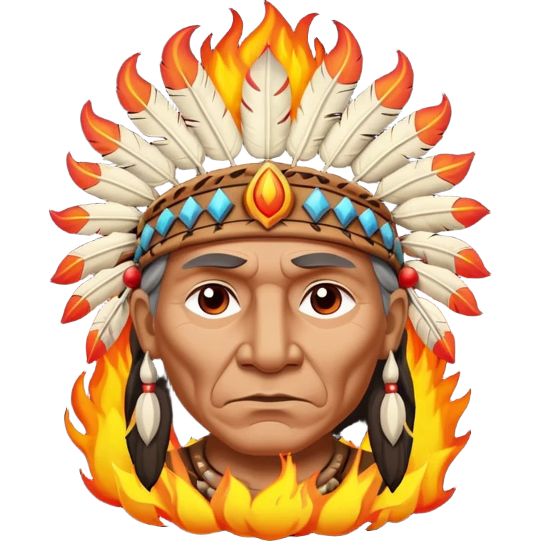 Indian chief with ass on fire emoji