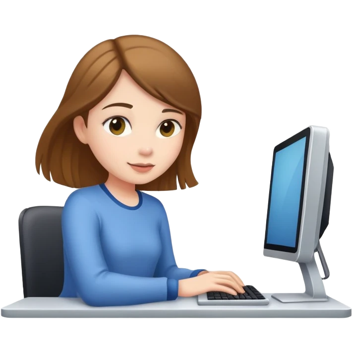 Girl using desktop computer emoji