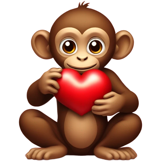 Monkey holding a heart  emoji
