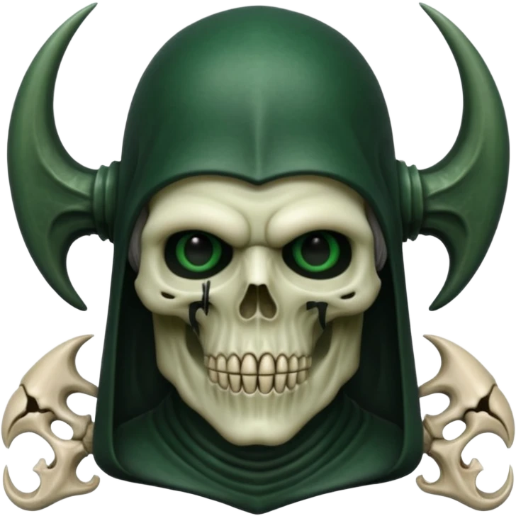 HR giger, wires dark green flesh undead sorcerer, head. bones and skin emoji
