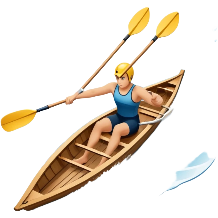 An icon showing a close-up of crossed oars, a sleek racing shell, and rippling water, symbolizing rowing. The design includes droplets in motion and a streamlined boat tip cutting through waves. Transparent background emphasizes strength, precision, and the spirit of competitive rowing emoji
