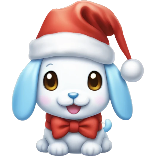 Cinnamoroll with a santa hat emoji