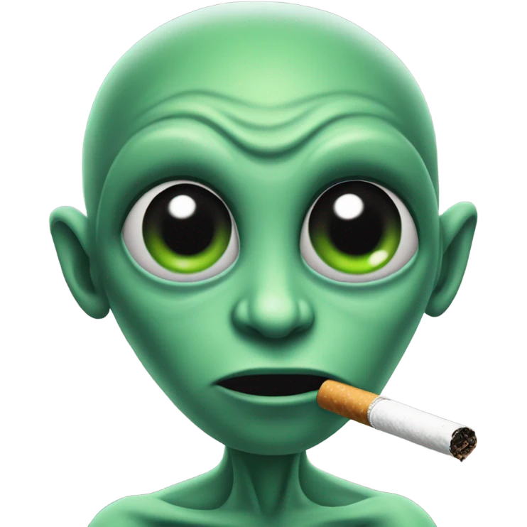Alien with a cigarette  emoji