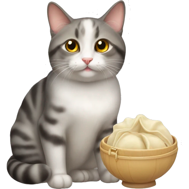 Ukrainian cat with dumpling emoji