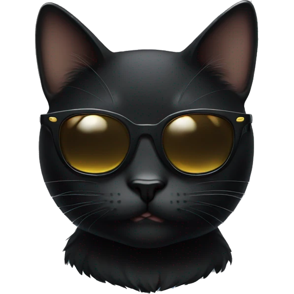 Black cat wearing sunglasses emoji
